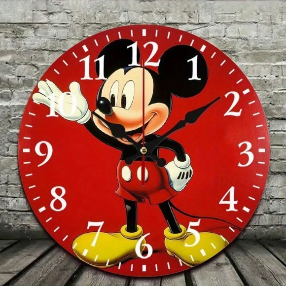 Mickey Mouse Wall Clock Red Yellow Analog Quartz Round Wall Decor 10” NEW - Picture 16 of 16
